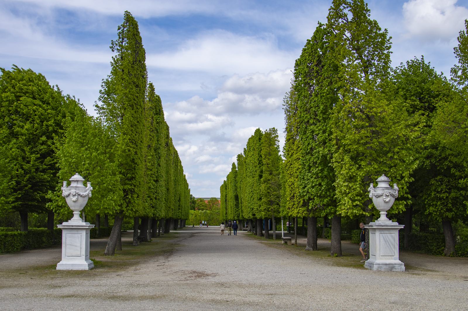 The avenue and the urns
